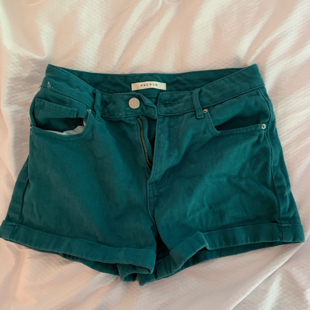 Teal Pacsun Mom Shorts